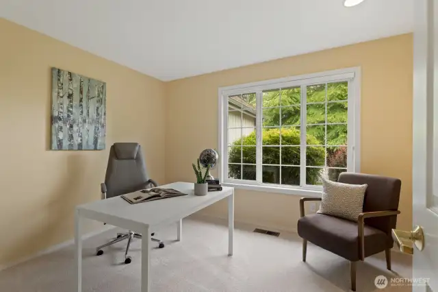 Main floor office perfect for working from home. Or can be used as a main floor guest bedroom.