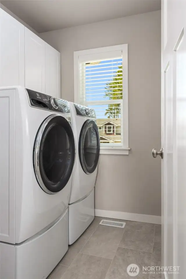 Upstairs laundry room.
