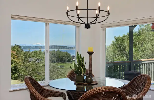 2nd Floor eating space, with views of Mt. Baker