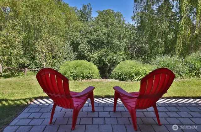 Patio overlooking the back yard