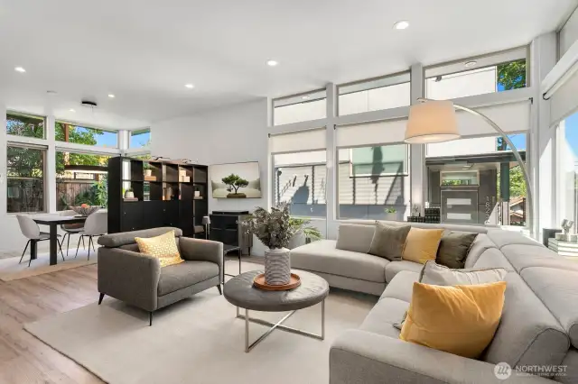 Flowing living areas greet you at entrance.
