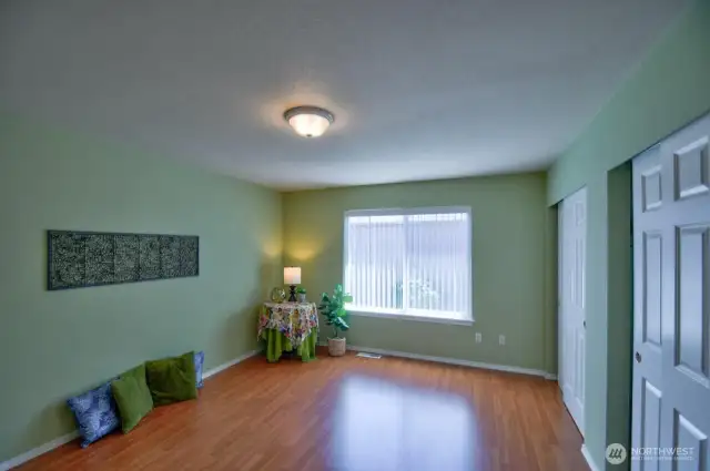 Primary bedroom is located at rear of home on second floor