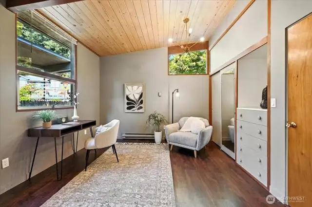 Extended space in the 4th bedroom provides flexibility for office or play space.