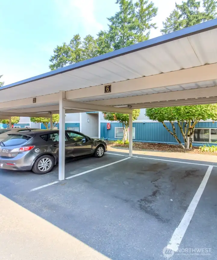 Carport right in front of Unit 6