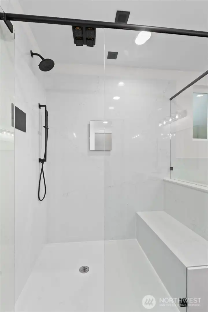 Luxury steam and smart wellness shower system