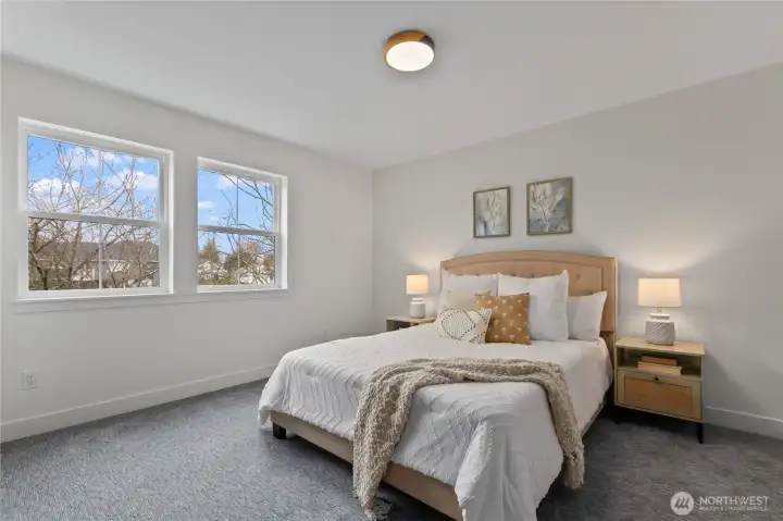 1 of 3 bedrooms upstairs (primary is located on main)