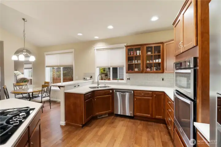 Kitchen with stainless steel appliances