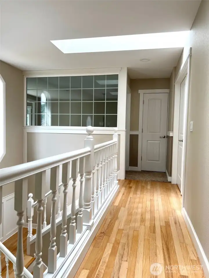 Skylight brings in natural light to upper level