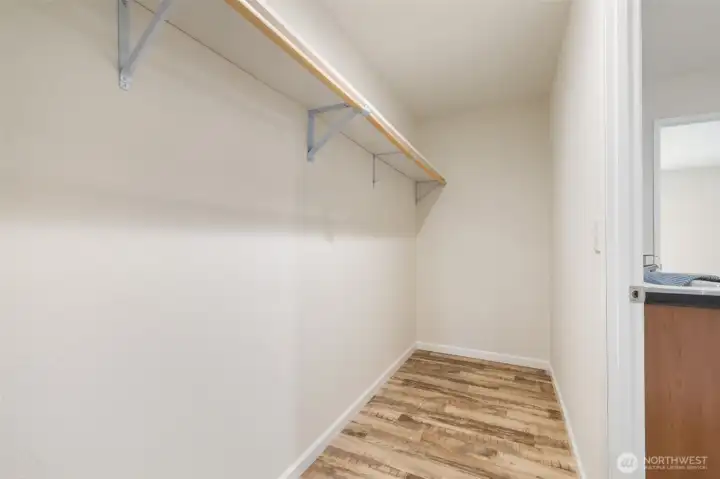 Walk in closet in primary.