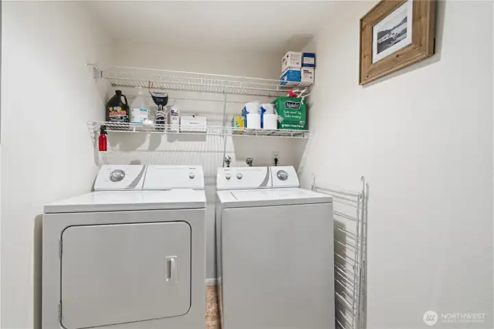 Separate Laundry Room with Full-Size Washer & Dryer