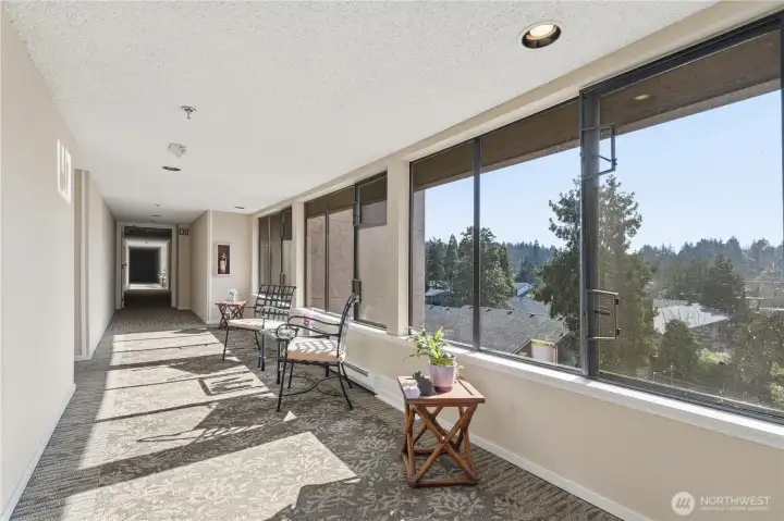 Well-Maintained Hallway with Clean, Bright Interiors