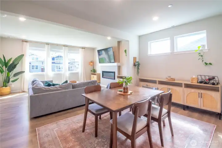 View of the dinning room looking into the living room.