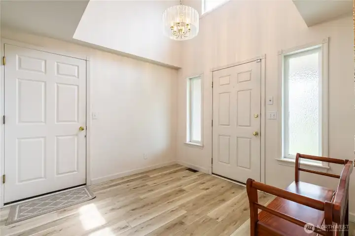 Tall ceilings when you enter the home.