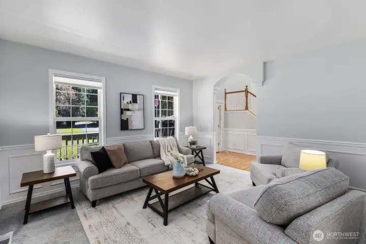 View of the entry from the living room.