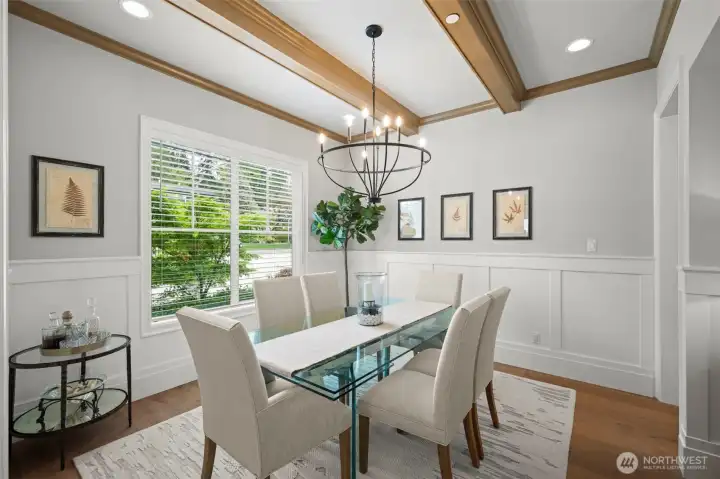 Dining room with wainscoting
