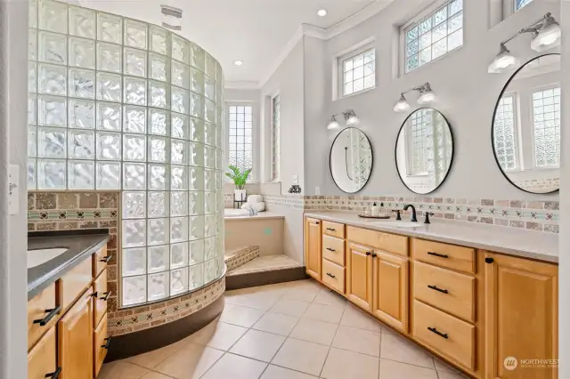 Primary bathroom w/ dual split vanity