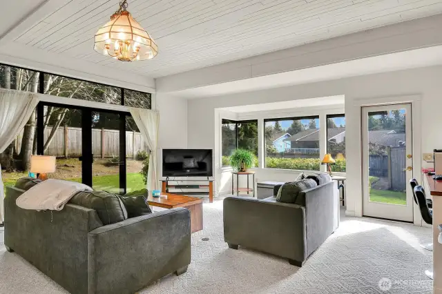 Unit B - Spacious Family Room with lots of windows!