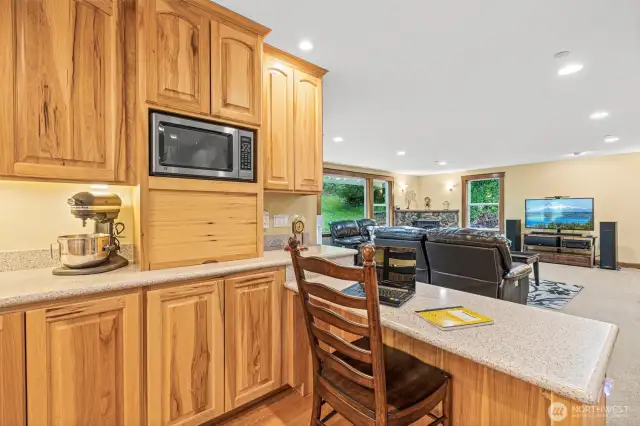 Office peninsula in kitchen.