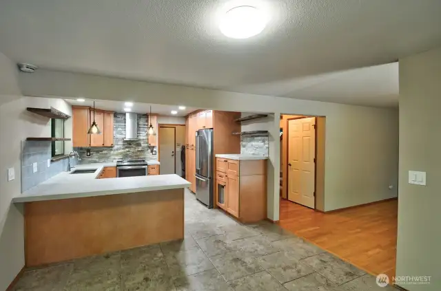 Another view of the kitchen from the dining area.