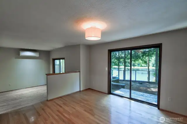 Dining room is off of the kitchen and has sliders to the back yard.