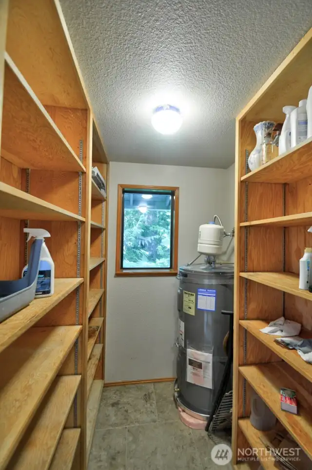 Storage room is also part of the laundry area.