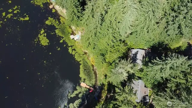 Drone view of the house from above.