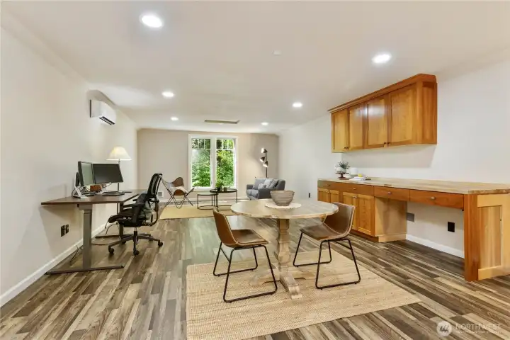 Terrific 500 SF bedroom/bonus room with cabinetry.