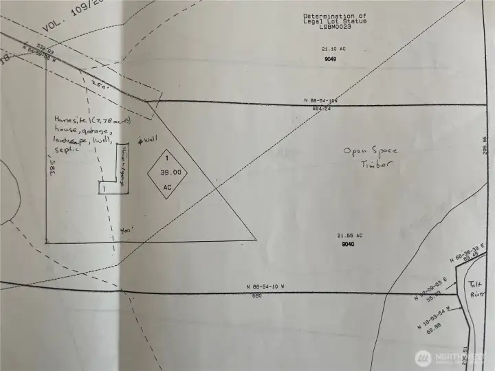 Homesite designation within overall parcel