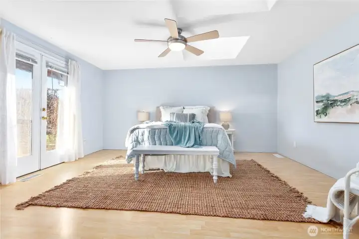 Master Bedroom with French Doors Out to Patio