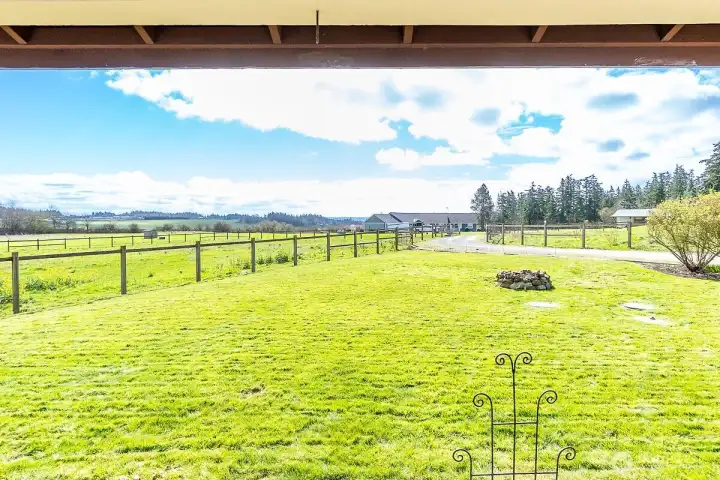 Yard entering the property