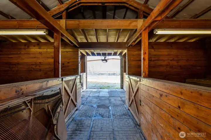 Three stall barn area w/tack room