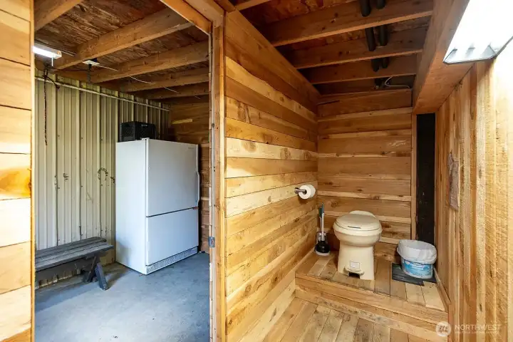 Barn dressing room and bathroom
