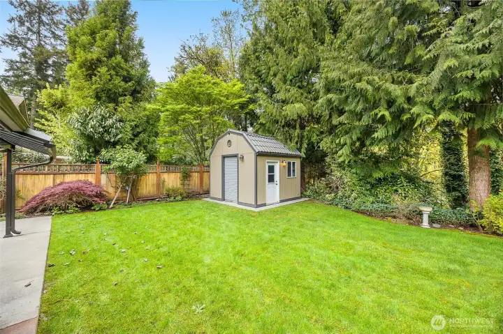 Back yard is partially fenced.