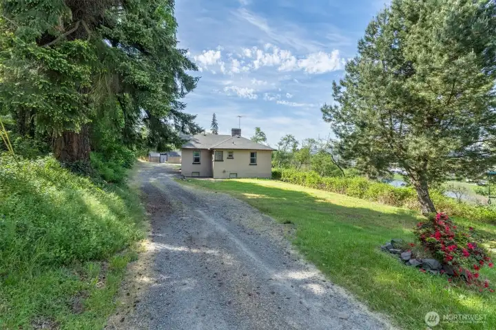 Driveway with view of the Coweeman River