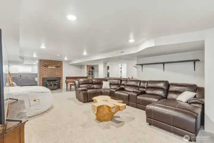 Basement with Wood Stove