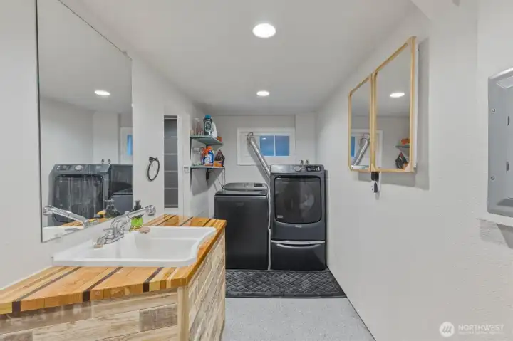 Downstairs Bathroom with Laundry