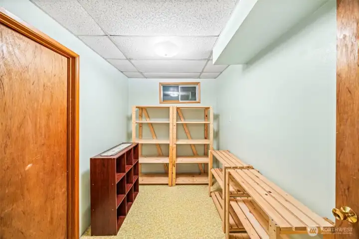 Lower level storage room