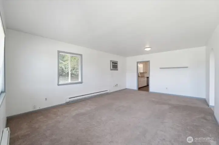 Living room looking towards the kitchen