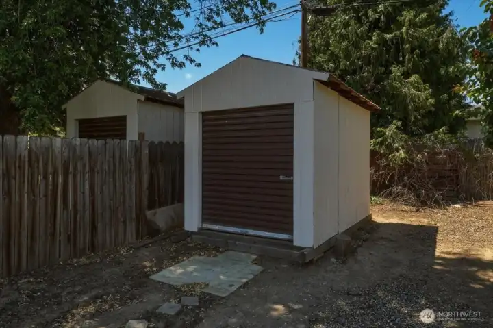 Each unit also enjoys its own 8' x 12' storage building
