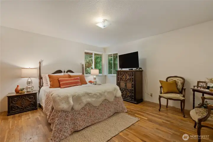 The primary bedroom is very large!