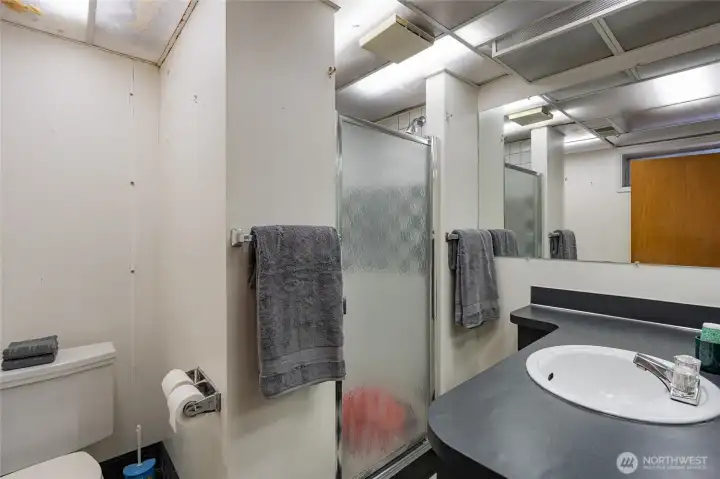 3/4 bath downstairs.