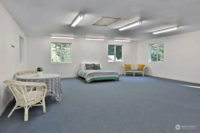 Previously the more recent music studio, this  wide open space is ready for your vision.