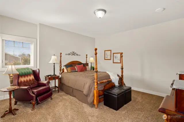 Large lower level guest room is spacious as is the oversized closet