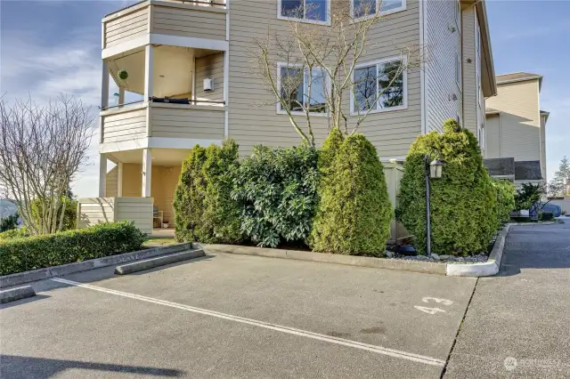 Space #43 is the assigned space, right next to patio for easy access.
