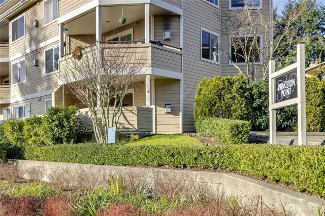 End unit patio offers privacy and easy access
