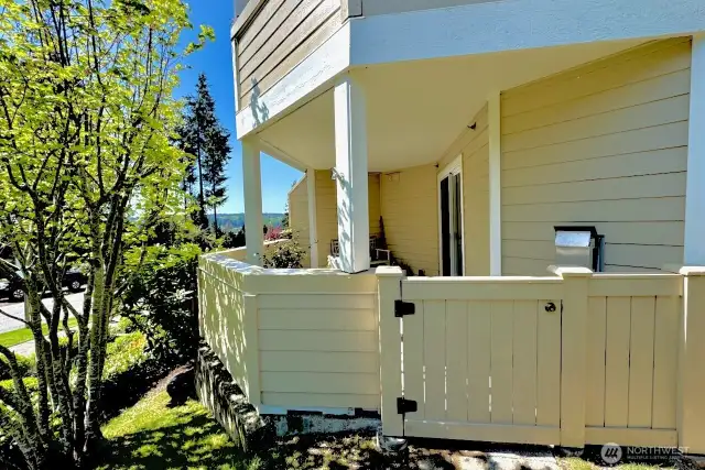Enter from you adjacent surface parking space, #43, so convenient for unloading groceries and walking pets!