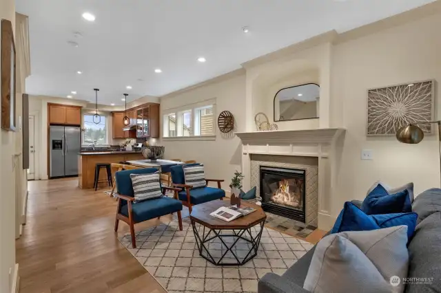 living room to kitchen open concept living