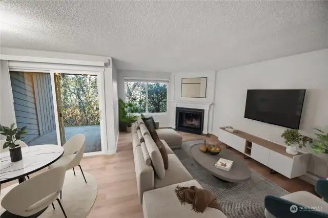 Virtually staged living room