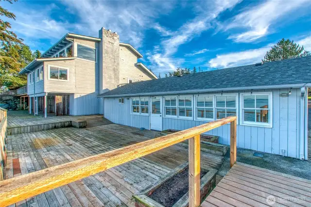 Common Room Building and private waterfront deck