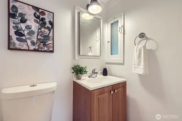 Half bath just off the kitchen.
